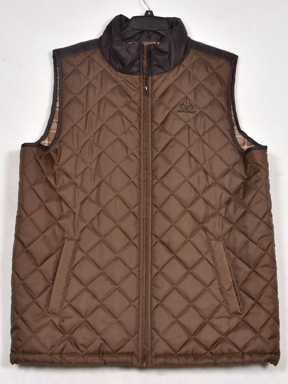 RealTree Men's Quilted Brown Puffer Vest Size 2XL